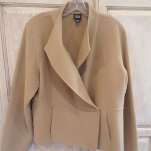 Wool Cashmere Drape Jacket Camel Large